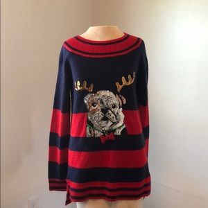 Bulldog holiday sweater